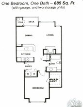 1x1 w/Garage D202 floor plan